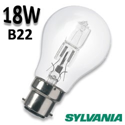 Ampoule Sylvania standard claire 18W B22 halogène