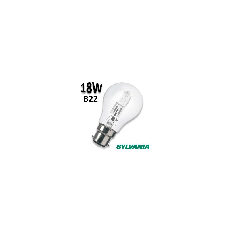 Ampoule Sylvania standard claire 18W B22 halogène