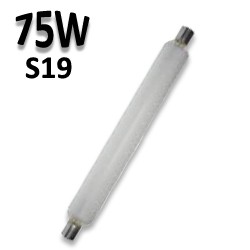 Tube ARIC 75W S19 - Lampe tubulaire linolite opale