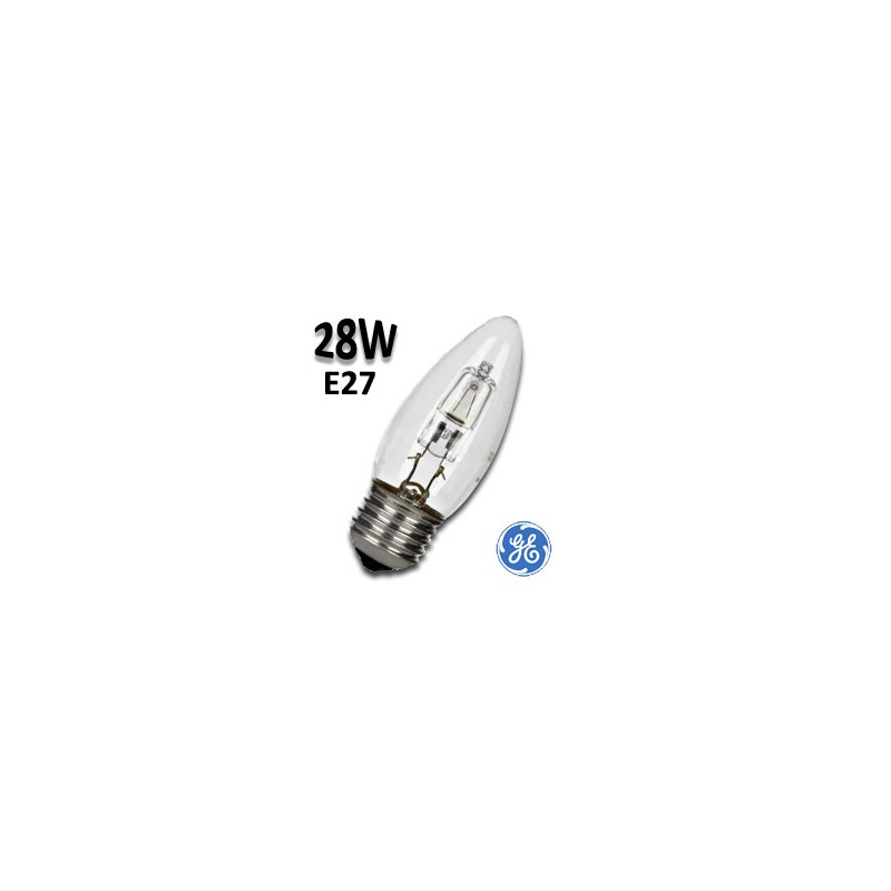 Ampoule flamme E27 28W 230V - Lampe éco-halogène