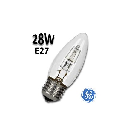 Ampoule flamme E27 28W 230V - Lampe éco-halogène