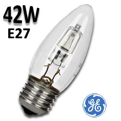 Ampoule flamme E27 42W 230V - Lampe éco-halogène