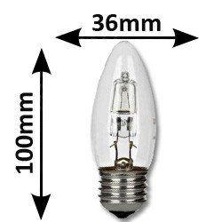 Ampoule flamme E27 42W 230V - Lampe éco-halogène