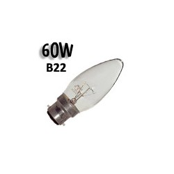 Ampoule flamme claire 60W B22 230 - Lampe filament