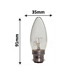 Ampoule flamme claire 60W B22 230 - Lampe filament