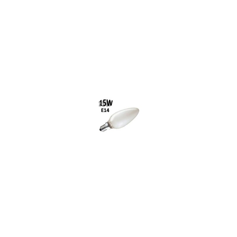 Ampoule flamme dépolie 15W E14 230V avec filament