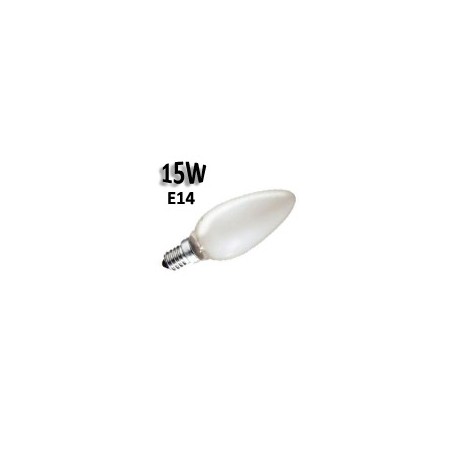 Ampoule flamme dépolie 15W E14 230V avec filament