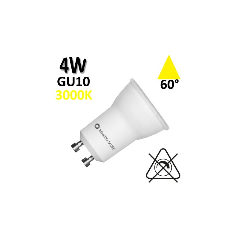 Ampoule LED GU10 diamètre 35mm 4W 230V - BENEITO 3445 3446