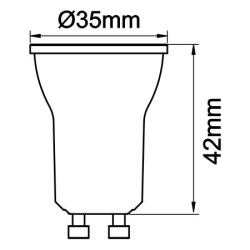 Ampoule LED GU10 diamètre 35mm 4W 230V - BENEITO 3445 3446