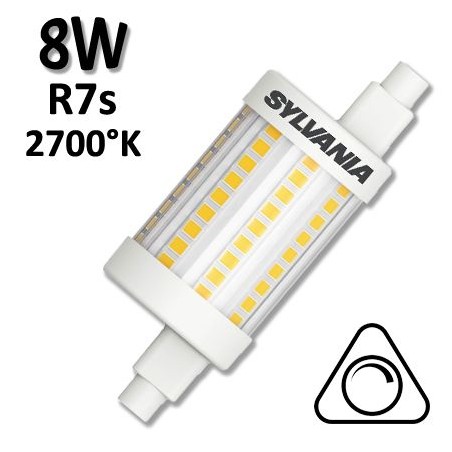 Tube LED R7s SYLVANIA 0026873, lampe tubulaire LED 8W 78mm