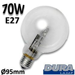 Ampoule globe claire 70W E27 230V - DURALAMP 00357