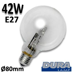 Ampoule globe claire 42W E27 230V - DURALAMP 00237