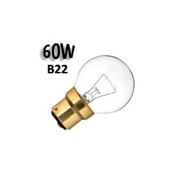 Ampoule filament sphérique claire 60W B22 230V