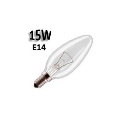 Ampoule flamme claire 15W E14 220V avec filament