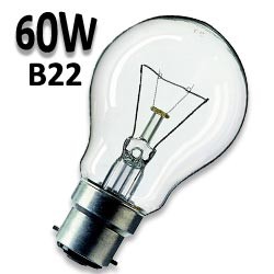 Ampoule 60W B22 220V - Lampe baionette claire
