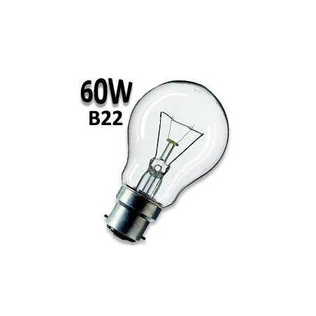 Ampoule 60W B22 220V - Lampe baionette claire