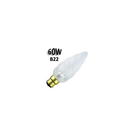 Ampoule flamme torsadée dépolie géante 60W B22 230