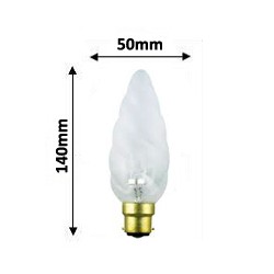 Ampoule flamme torsadée dépolie géante 60W B22 230