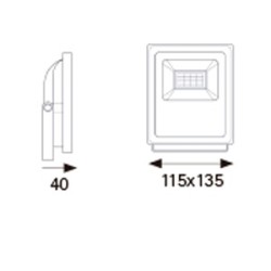Projecteur LED extérieur JISO 10W IP65 4000K
