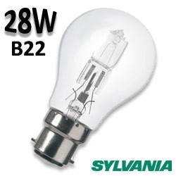 Ampoule Sylvania standard claire 28W B22 halogène