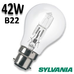 Ampoule Sylvania standard claire 42W B22 halogène