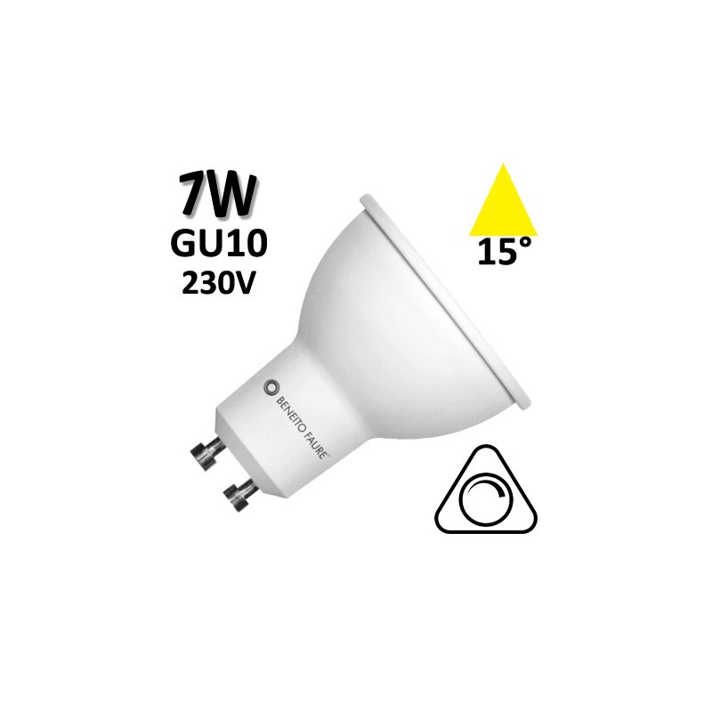 BENEITO 4672 - Ampoule LED GU10, 7W, faisceau étroit 15°