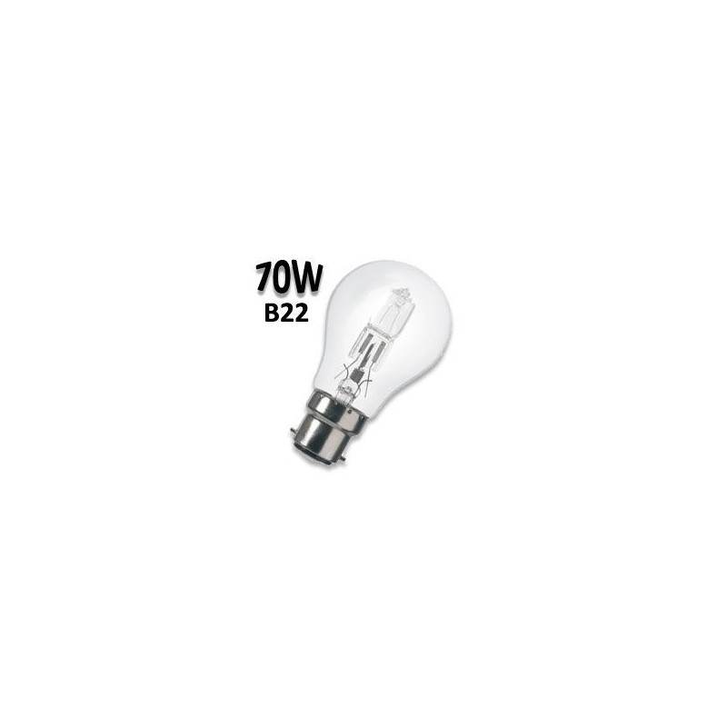 Ampoule Sylvania standard claire 70W B22 halogène