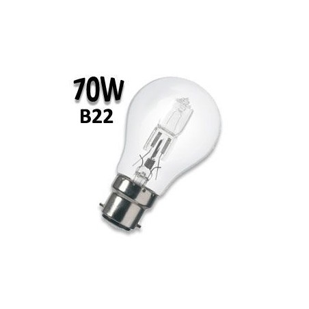 Ampoule Sylvania standard claire 70W B22 halogène