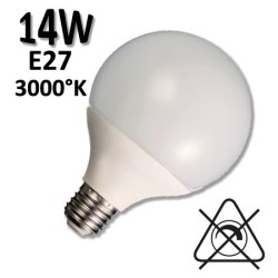 Ampoule GLOBE LED 14W E27 230V - Lampe globe opale Duralamp