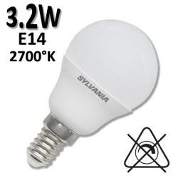 Ampoule SYLVANIA sphérique opale 3W E14 ou E27 230V - SYLVANIA ToLEDo