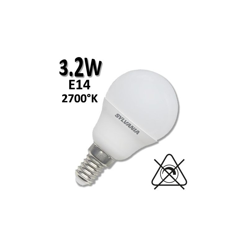 Ampoule SYLVANIA sphérique opale 3W E14 ou E27 230V - SYLVANIA ToLEDo