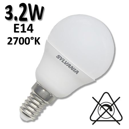 Ampoule SYLVANIA sphérique opale 3W E14 ou E27 230V - SYLVANIA ToLEDo