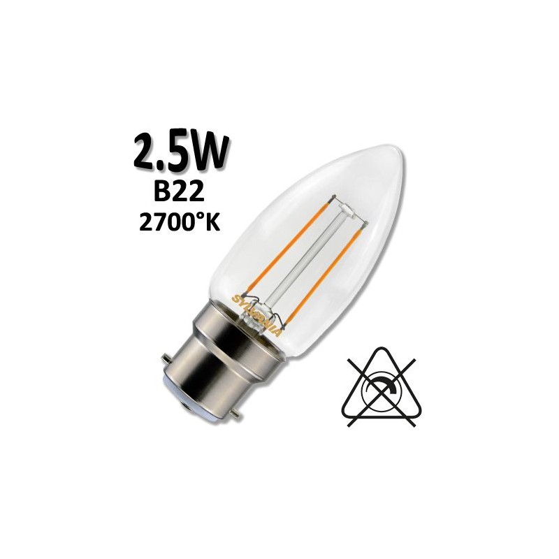Ampoule LED Flamme lisse rétro SYLVANIA B22 230V