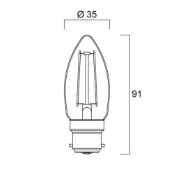 Ampoule LED Flamme lisse rétro SYLVANIA B22 230V