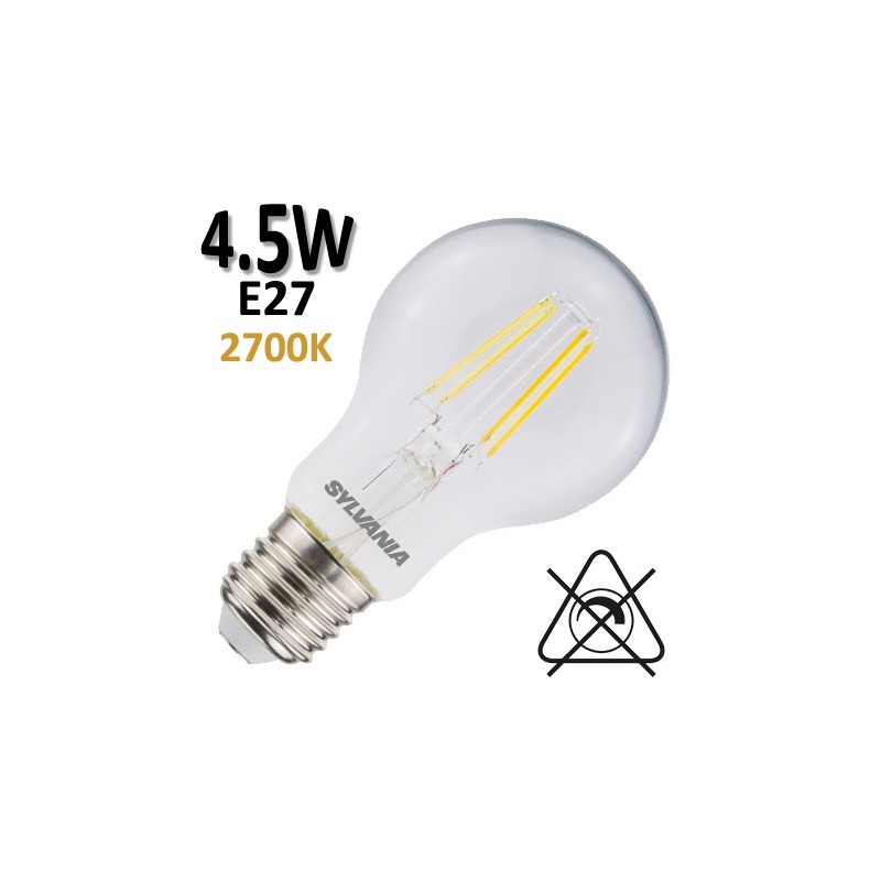 Ampoule filament LED claire SYLVANIA 4,5W E27 230V 29323