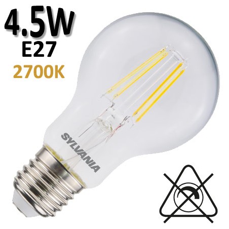 Ampoule filament LED claire SYLVANIA 4,5W E27 230V 29323