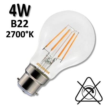 Ampoule LED B22 culot baïonnette SYLVANIA 4W 7W, 230V