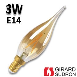 Ampoule Flamme grand siècle ambrée LED 3W E14 - GIRARD SUDRON 713775
