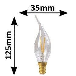 Ampoule Flamme coup de vent claire LED 3W E14 - GIRARD SUDRON 713173