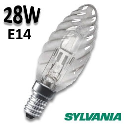 Ampoule flamme torsadée claire 28W E14 230V