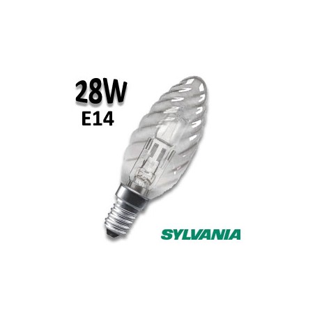 Ampoule flamme torsadée claire 28W E14 230V