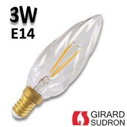Ampoule Flamme torsadée claire LED 3W E14 - GIRARD SUDRON 713193