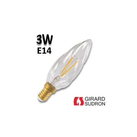 Ampoule Flamme torsadée claire LED 3W E14 - GIRARD SUDRON 713193