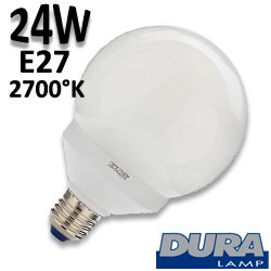 Ampoule basse consommation Globe 24W E27 230 2700K