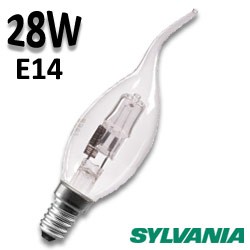 Ampoule flamme claire coup de vent 42W E14 230V
