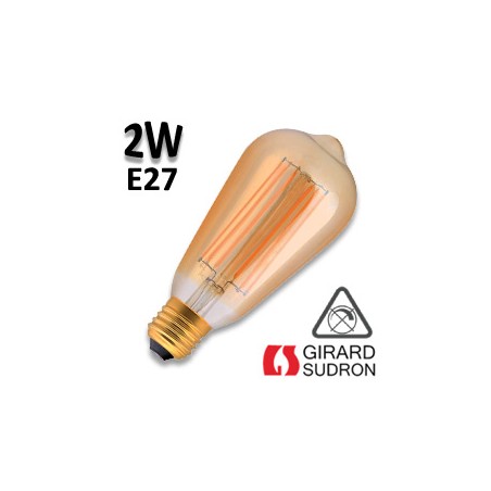 Ampoule Edison filament LED GIRARD SUDRON 2W E27