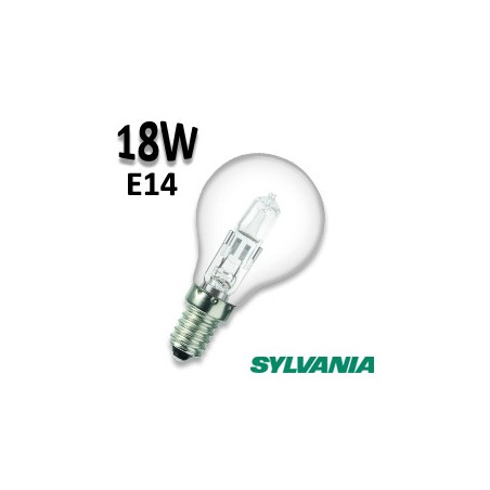 Ampoule sphérique claire 18W E14 230V Eco halogene