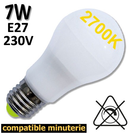 Ampoule minuterie LED GIRARD SUDRON 7W E27 230V