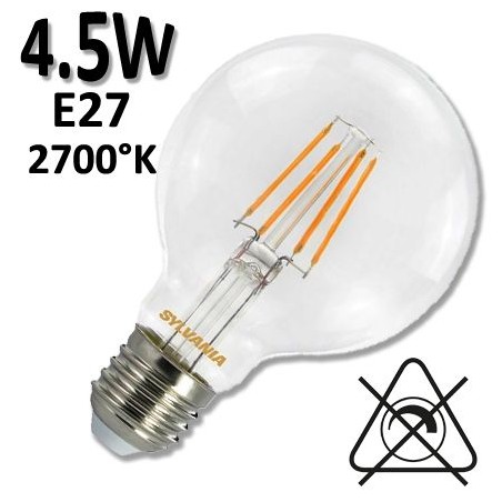 oule LED Globe claire  Ø80mm 4,5W 2700K E27 230V - SYLVANIA 0027170