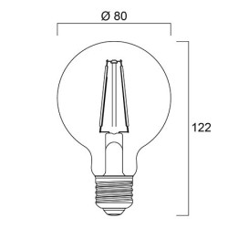 oule LED Globe claire  Ø80mm 4,5W 2700K E27 230V - SYLVANIA 0027170